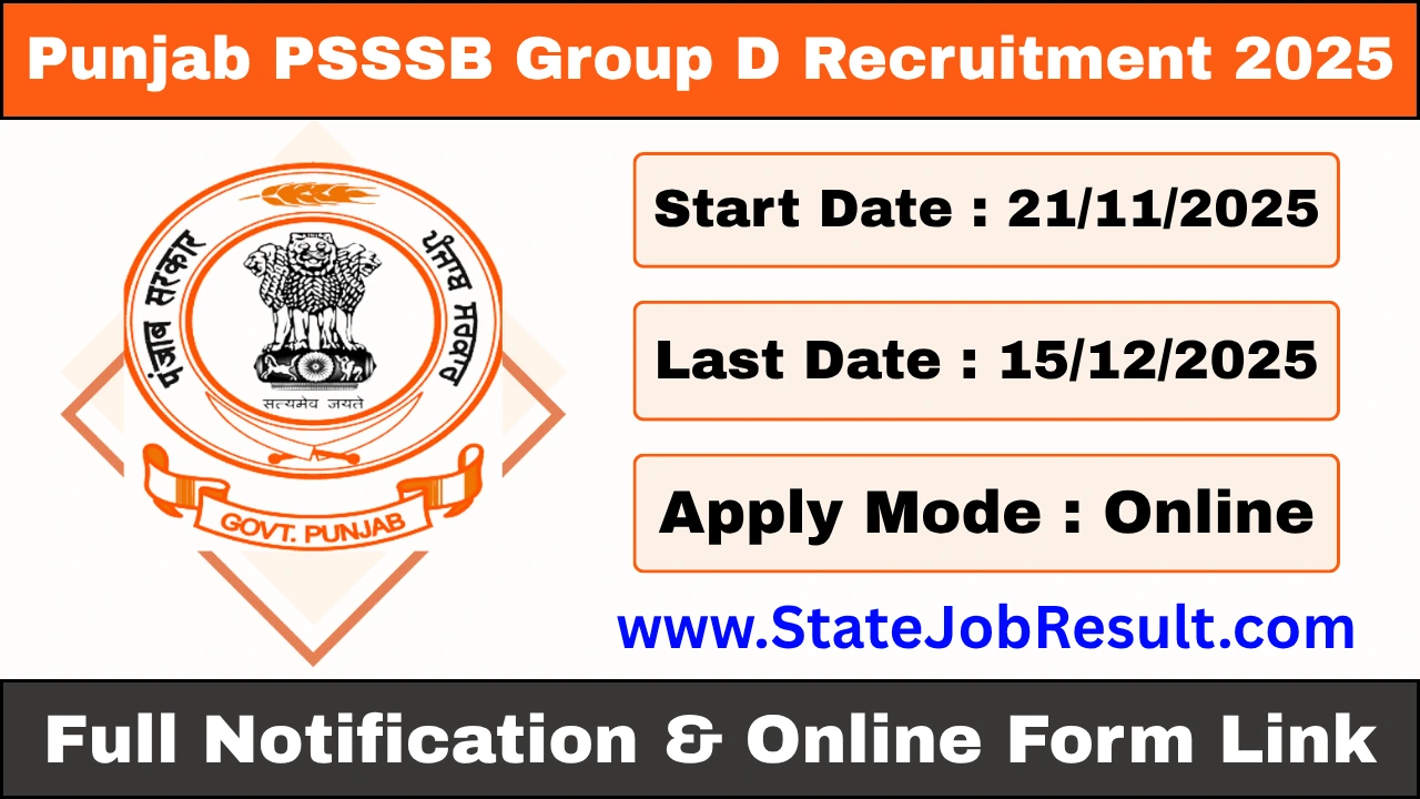 PSSSB Group D Recruitment 2025