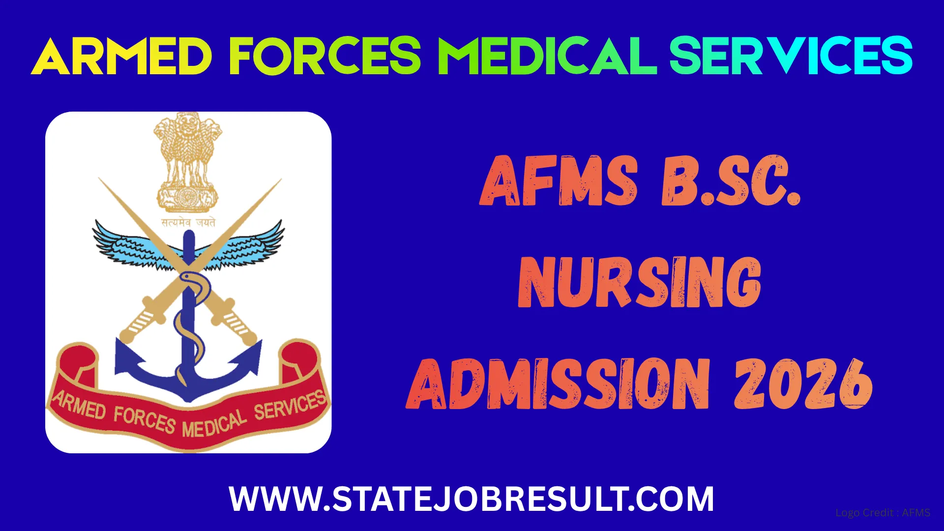 AFMS BSc Nursing Admission 2026
