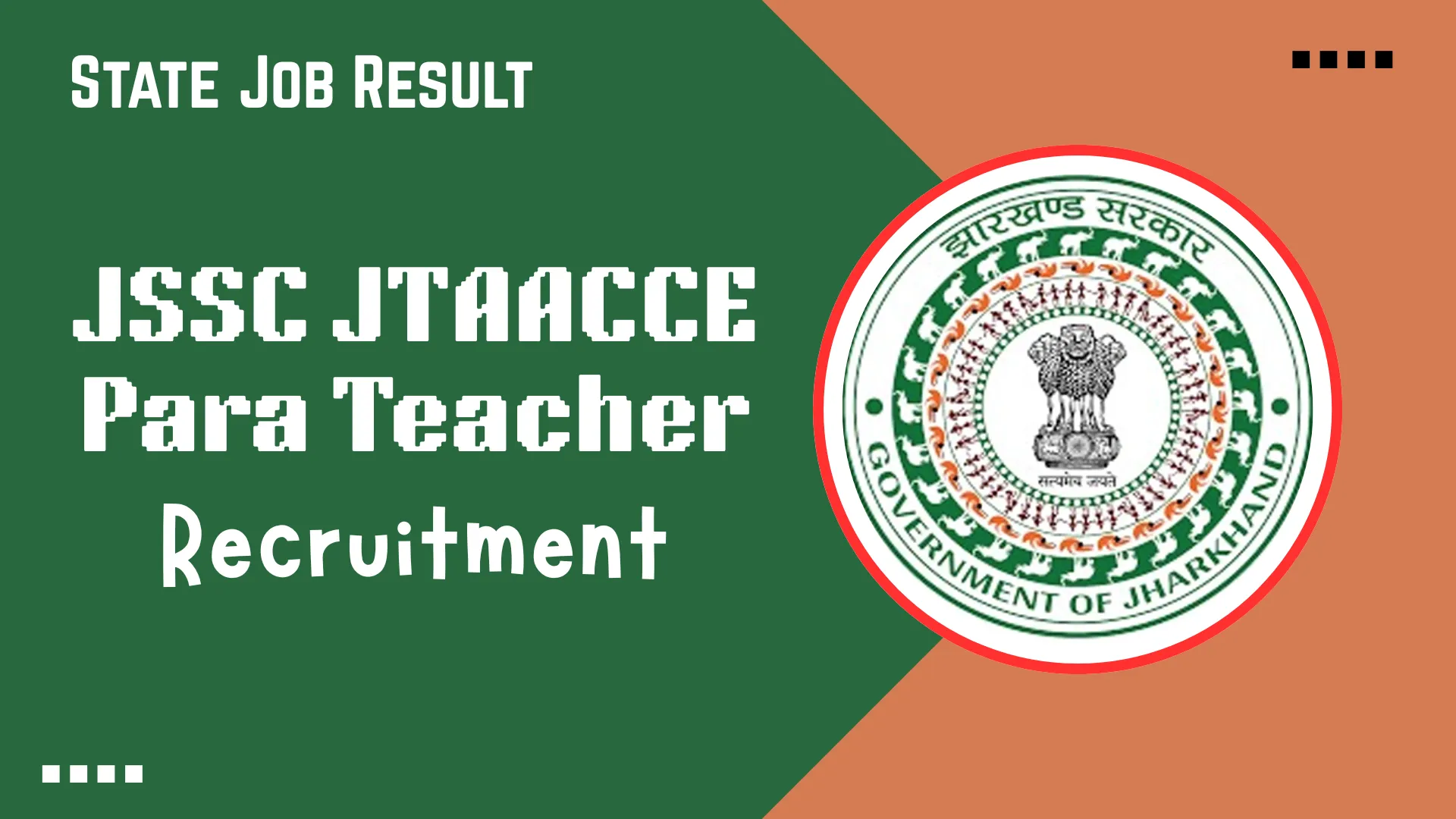 JSSC JTAACCE Para Teacher Recruitment 2026