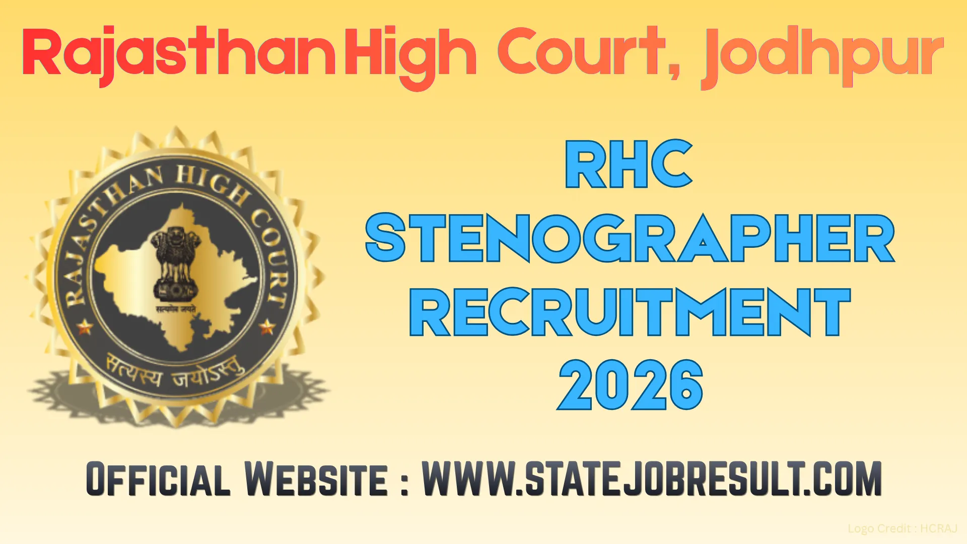 Rajasthan High Court Stenographer Recruitment 2026