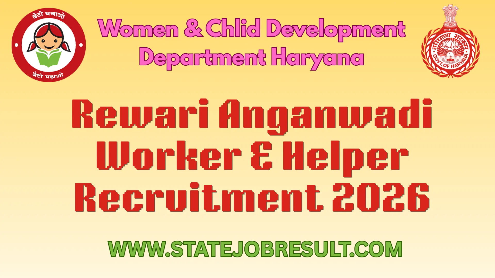 Rewari Anganwadi Recruitment 2026