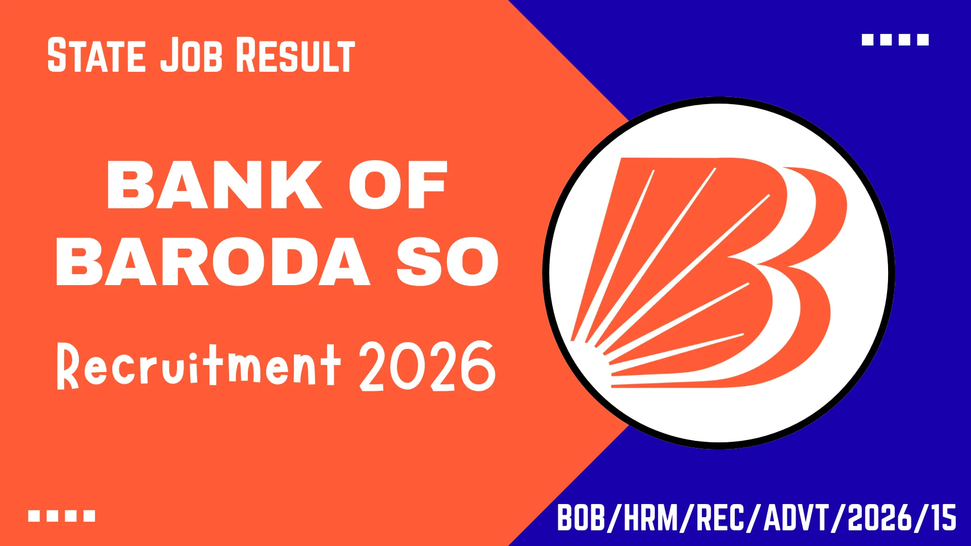 Bank of Baroda SO Recruitment 2026