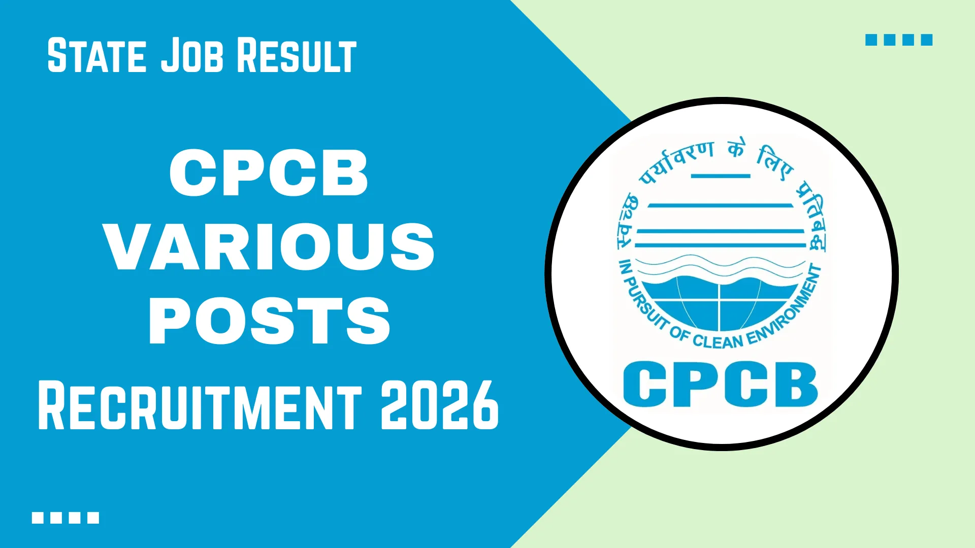 CPCB Various Posts Recruitment 2026