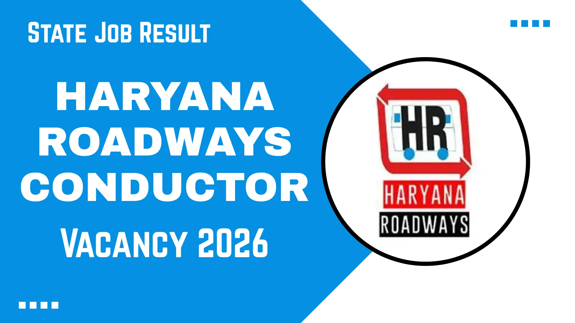 Haryana Roadways Conductor Vacancy 2026