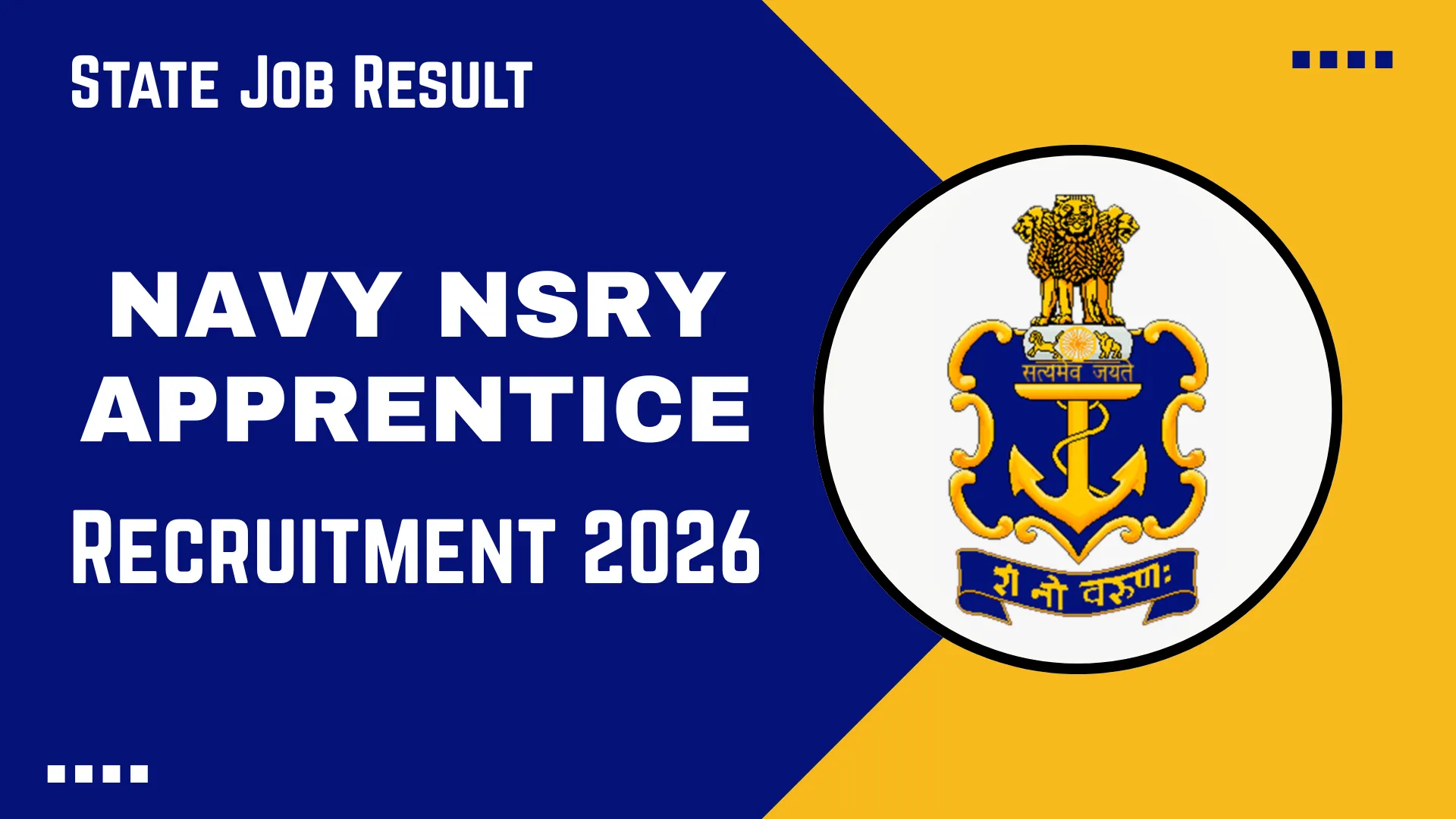 Navy NSRY Apprentice Recruitment 2026
