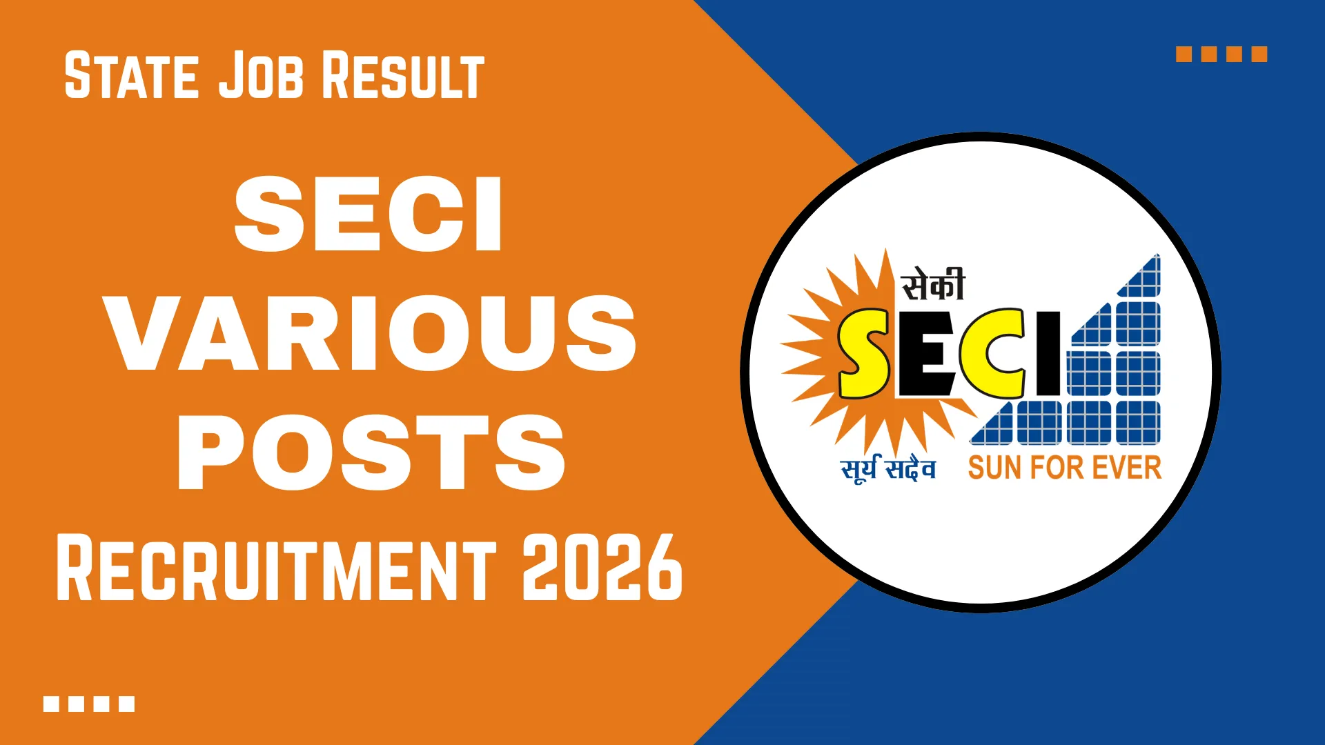 SECI Various Posts Recruitment 2026